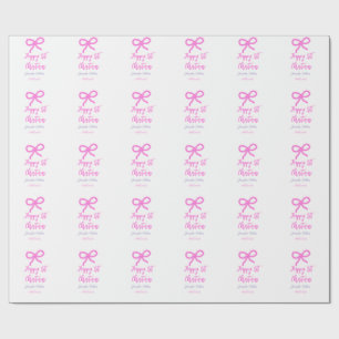 Pastel pink lila glücklich 1. Weihnachtsbogenname  Geschenkpapier