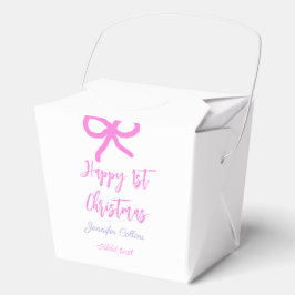 Pastel pink lila glücklich 1. Weihnachtsbogenname Geschenkschachtel