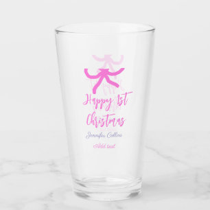 Pastel pink lila glücklich 1. Weihnachtsbogenname  Glas