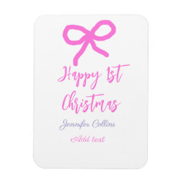 Pastel pink lila glücklich 1. Weihnachtsbogenname Magnet