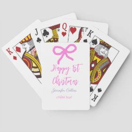 Pastel pink lila glücklich 1. Weihnachtsbogenname Spielkarten