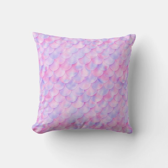 Pastel Pink Lila Meerjungfrau Einhorn Gold magisch Kissen (Vorderseite)