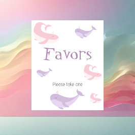 Pastel Pink Lilac Whale Favoriten Poster