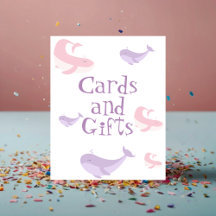 Pastel Pink Lilac Whale Karten und Geschenke