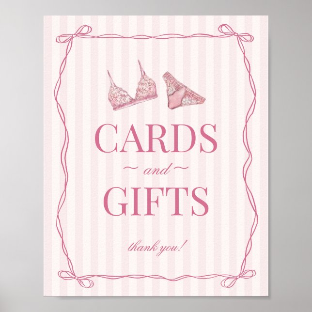 Pastel Pink Lingerie Bachelorette Cards & Gifts Poster (Vorne)