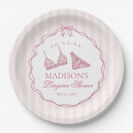 Pastel Pink Lingerie Shower Bachelorette Bridal Pappteller