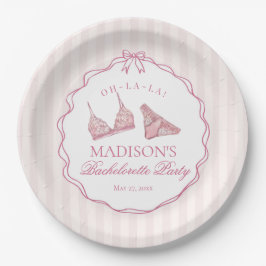 Pastel Pink Lingerie Shower Bachelorette Bridal Pappteller