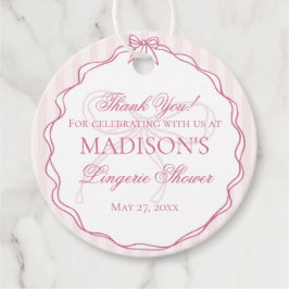 Pastel Pink Lingerie Shower Bachelorette Party Geschenkanhänger