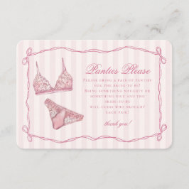 Pastel Pink Lingerie Shower Panties Please Begleitkarte