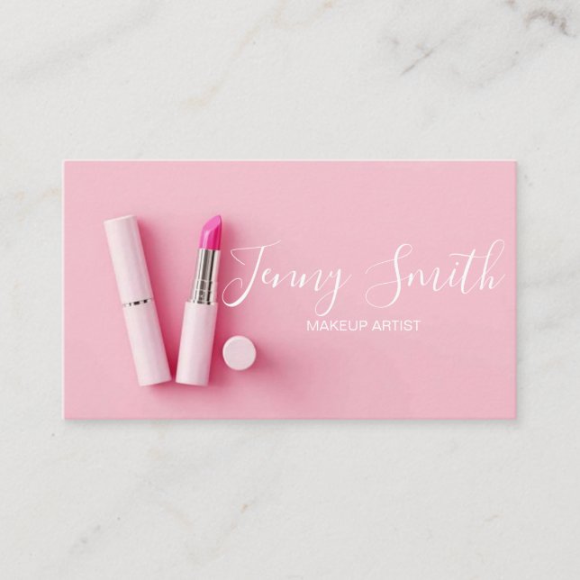 Pastel Pink Makeup artist Business Card Visitenkarte (Vorderseite)
