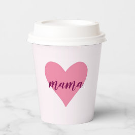 Pastel Pink "Mama" Paper Cup mit Herz Pappbecher
