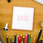 Pastel Pink Monogram Dot Grid Notizblock<br><div class="desc">Mit Monogramm Punktgitter-Notizblock mit einem rosa Rand,  der dem pastellrosa der Initialen in der Seitenmitte entspricht.</div>