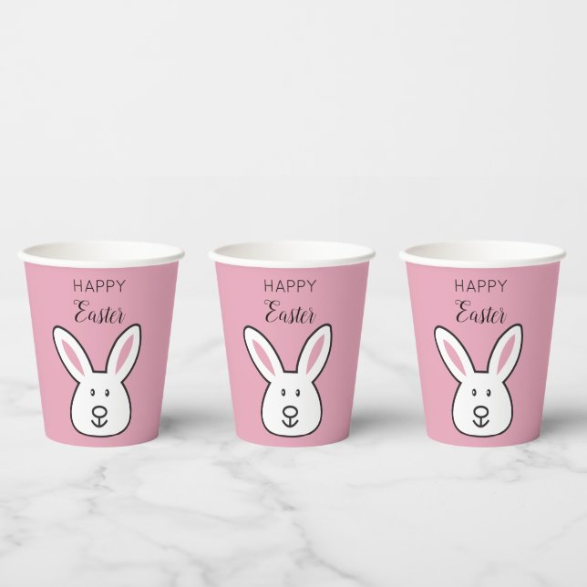 Pastel Pink Niedlich Ostersonnige Illustration Pappbecher (Multi)