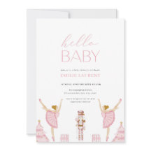 Pastel Pink Nutcracker Kinderdusche Einladung