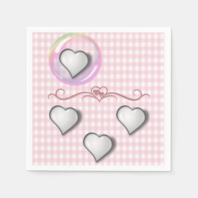 Pastel Pink Paper Napkins Serviette (Vorderseite)