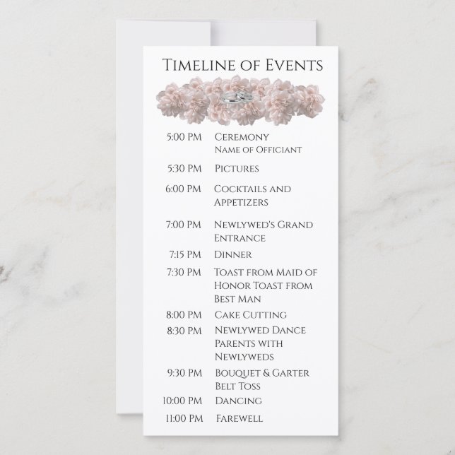 Pastel Pink Peony-Wedding Rings-Wedding Programm- (Rückseite)