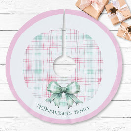 Pastel Pink Personalisiert Name Weihnachten Polyester Weihnachtsbaumdecke