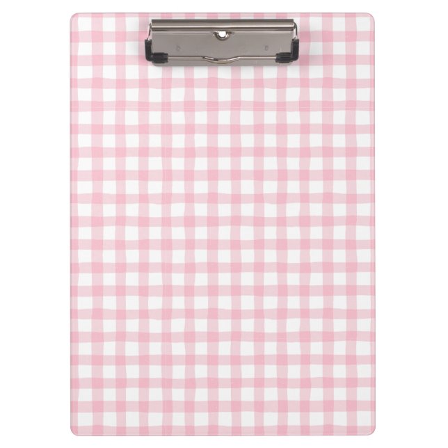 Pastel Pink Plaid – Soft Aesthetic Seamless  Klemmbrett (Vorderseite)
