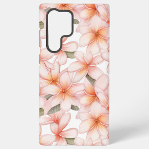 Pastel Pink Plumeria Frangipani Floral Samsung Galaxy Hülle