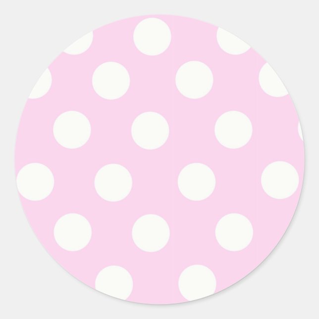 Pastel Pink Polka Dots Runder Aufkleber (Vorderseite)