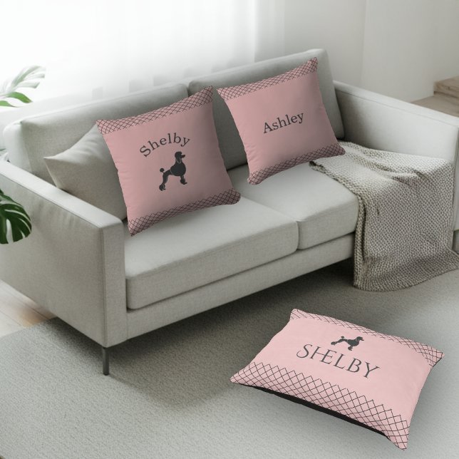 Pastel Pink Poodle  Personalized Matching Kissen (Von Creator hochgeladen)