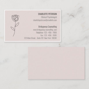 Pastel Pink Psychologin & Counselor Visitenkarte
