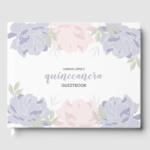 Pastel Pink & Purple Peonies Quinceanera Livre d'o