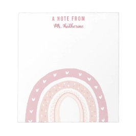 Pastel Pink Rainbow Boho Notizblock
