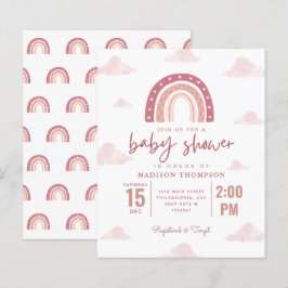 Pastel Pink Rainbow Clouds Girl Baby Showroom Invi