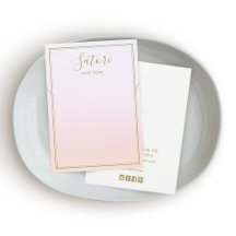 Pastel Pink Rainbow Ombre Script Necklace Display