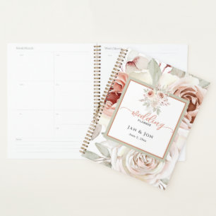 Pastel Pink Romantische Rose bearbeitbarer Hochzei Planer