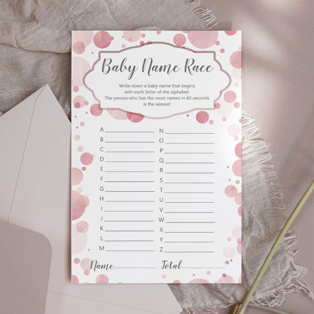 Pastel Pink Rose Baby Name Race Girly Showspiel (Von Creator hochgeladen)