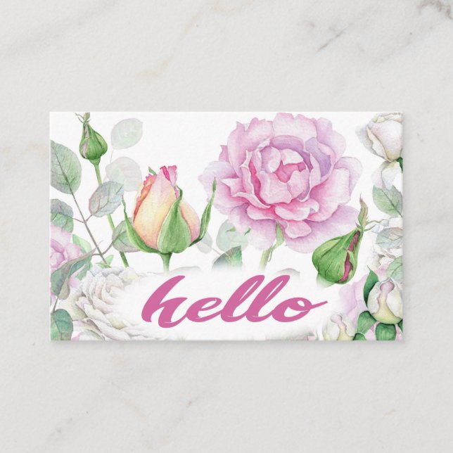 Pastel Pink Rose Visitenkarte (Vorderseite)