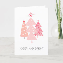 Pastel Pink Sober und heller Weihnachtsbaum Dankeskarte