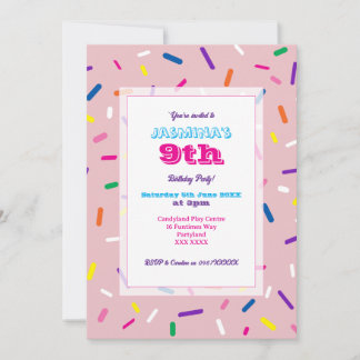 Pastel Pink Sprinkles Invitation Einladung