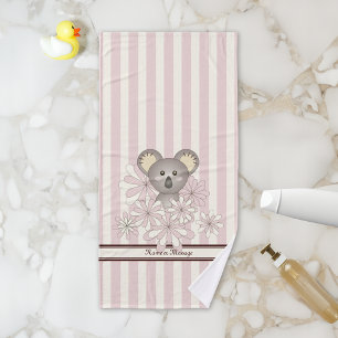 Pastel Pink Stripe Cute Baby Koala Enfants Filles