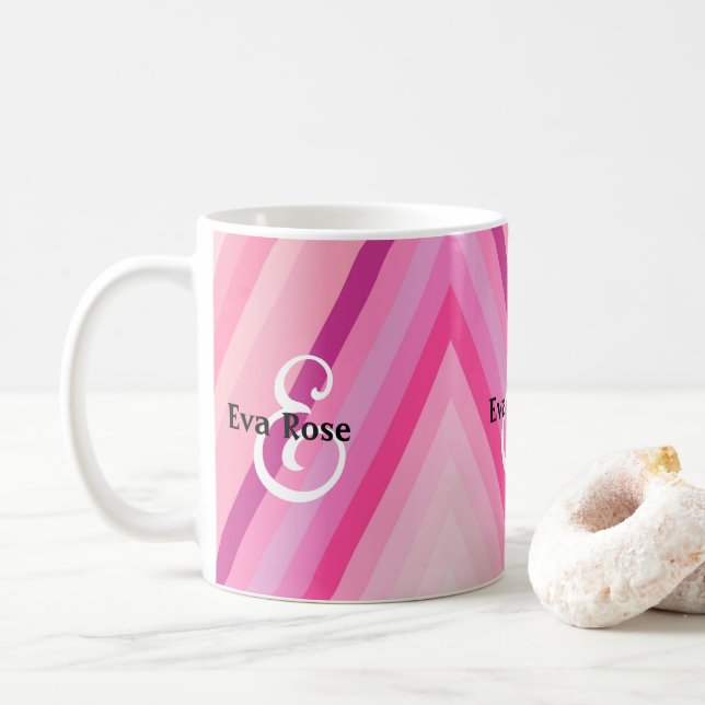 Pastel Pink Stripe Mug (Avec donut)