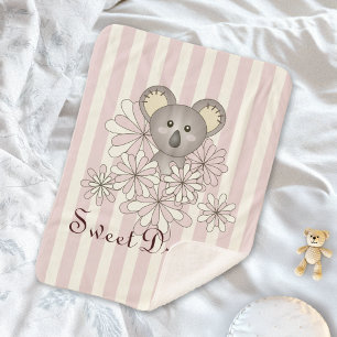 Pastel Pink Stripe Niedlich Baby Koala Girls Kinde Sherpadecke