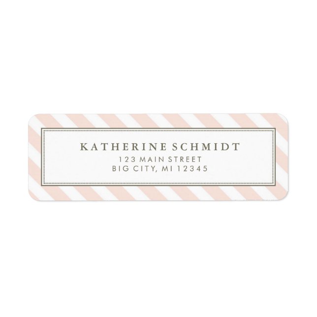Pastel Pink Stripes - Étiquettes d'adresse de reto (Devant)