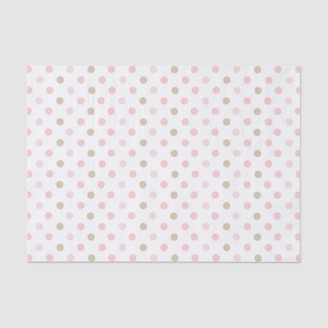 PASTEL PINK & TAN POLKA DOTS SEIDENPAPIER (Vorderseite)