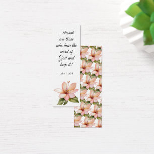 Pastel Pink Tropical Floral Élégant Verse Bible