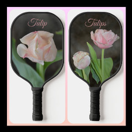 Pastel Pink Tulips Elegante Flora Botanisch Pickleball Schläger