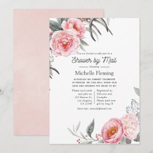 Pastel Pink und Gray Boho Bläserdusche von Mail Einladung