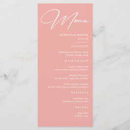 Pastel Pink Wedding Menükarte