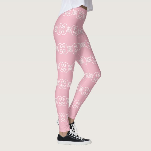 Pastel Pink White Viktorianisch 4Ashley Leggings (Rechts)