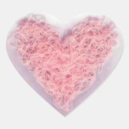 Pastel Pink Wool Garn Valentine's Day Craft Liebe Herz-Aufkleber