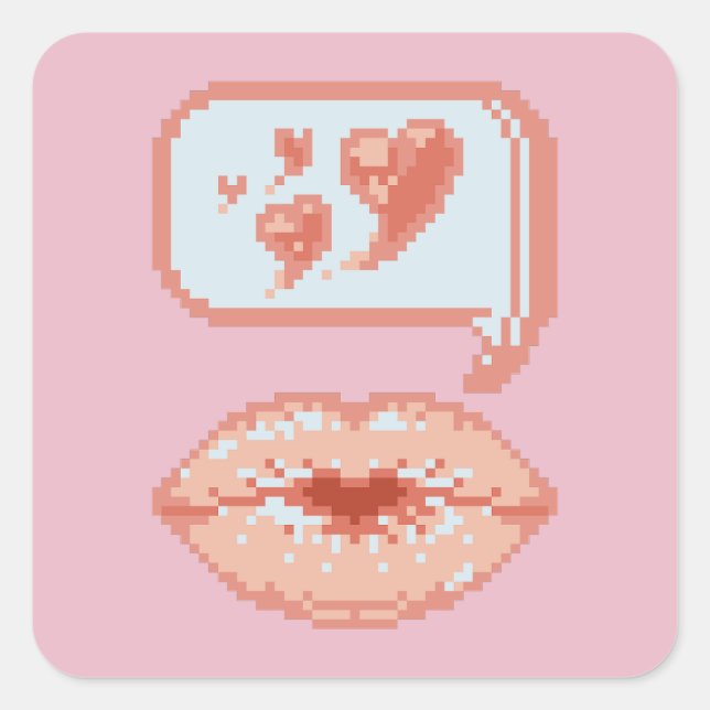 Pastel Pixel Lèvres Kissy - Autocollant d'automne (Devant)