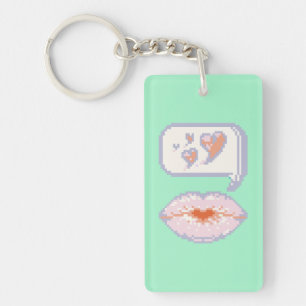 Pastel Pixel Lèvres Kissy - Porte - clé acrylique 