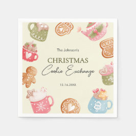 Pastel Playful Christmas Cookie Exchange Party Serviette