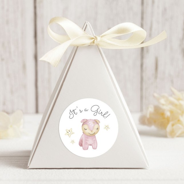 Pastel Plush Toys Es ist ein Mädchen Runder Aufkleber (Von Creator hochgeladen)